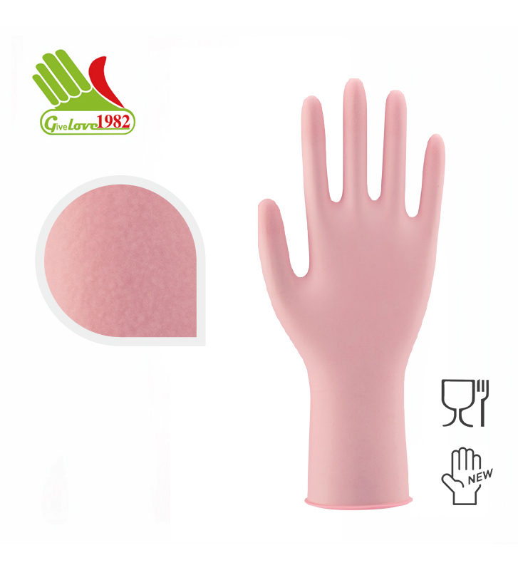 1107 NUN-6.5g 12"粉红色无衬里丁腈家用手套