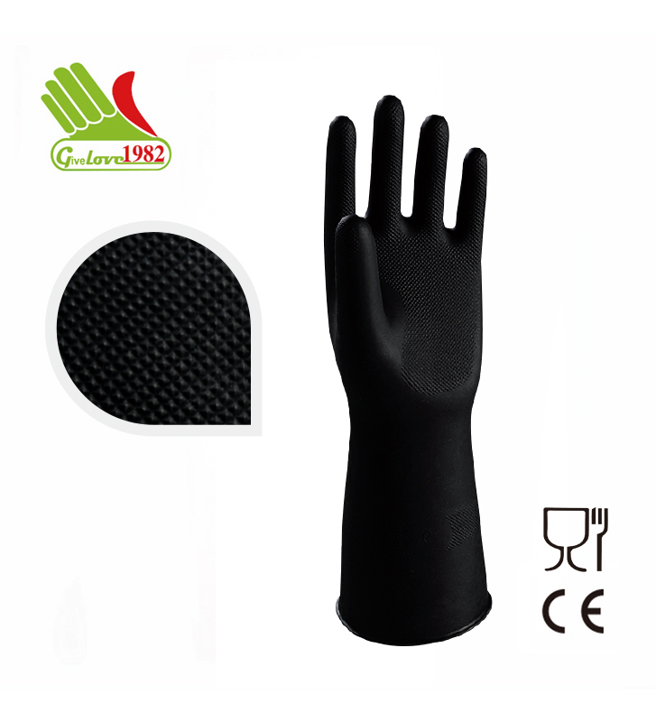 805 EFL-21mil 13" 黑色食品级喷绒丁腈工业手套