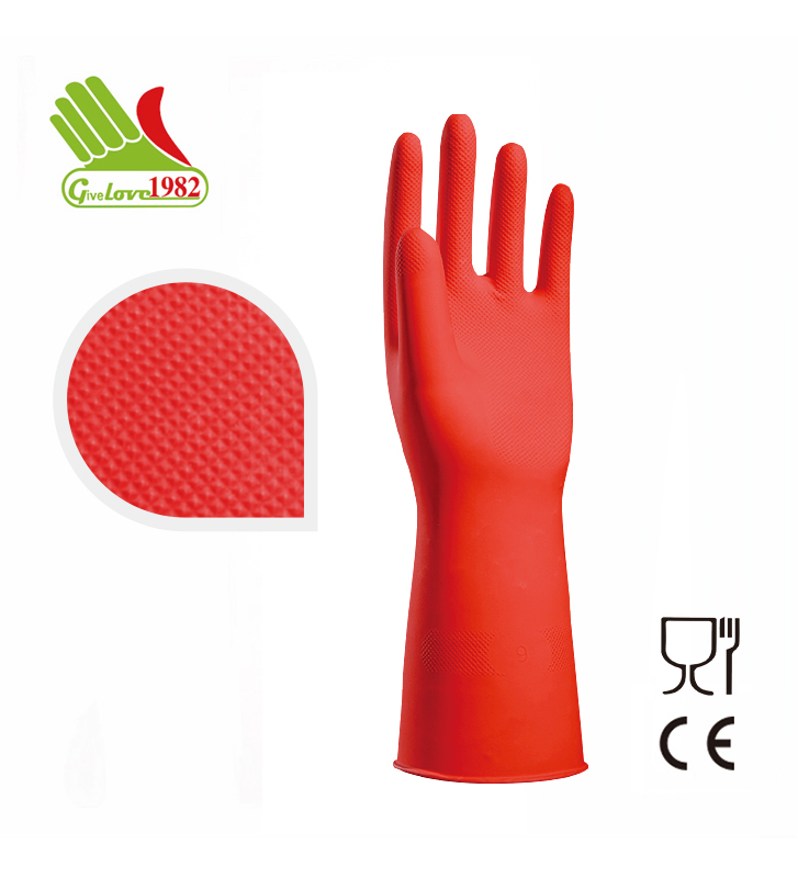 902 LFL-15mil 13" 红色喷绒乳胶工业手套