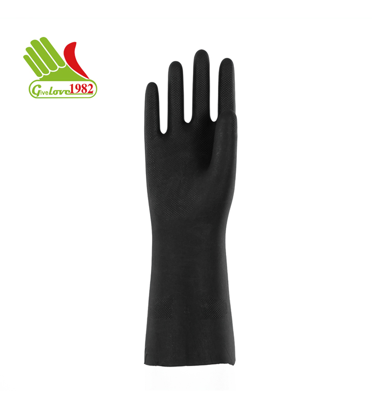 黑氯丁喷绒工业手套